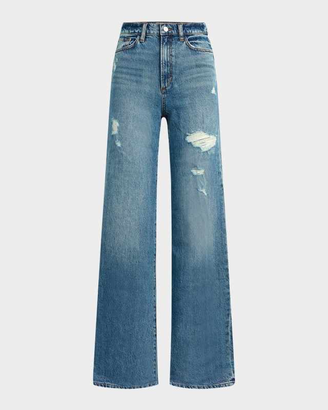 The Mia Wide-Leg Distressed Jeans